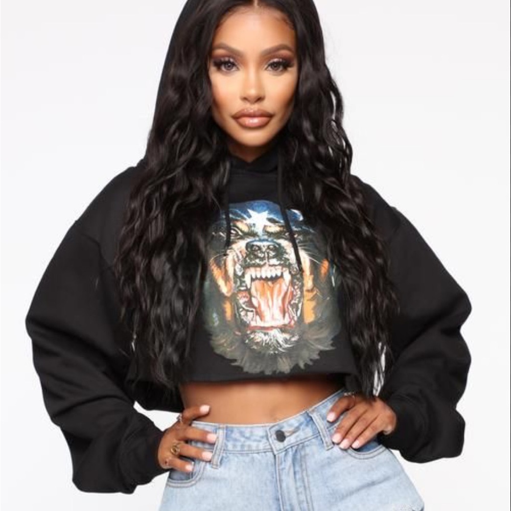Black Graphic Long Sleeve Top